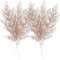 Sea Team 24er Pack Künstliche Glitzer-Kieferbaum-Äste, Dekorative Stäbe, Glitzernde Stängel, Picks, Zweige für Weihnachtsbaum, Kleine Vase, Feiertage, Hochzeit, Party, 14 Zoll.Roségold