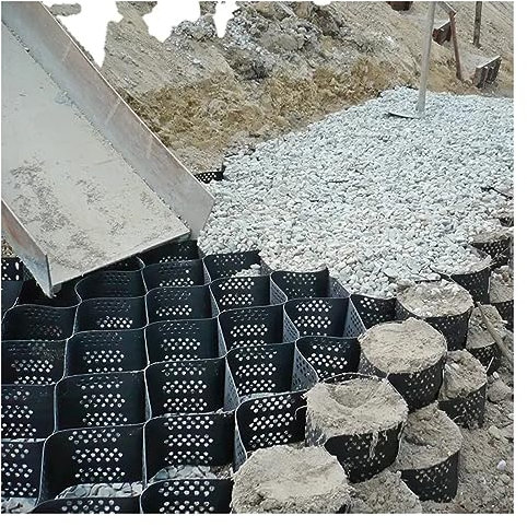 Geogitter für Schotterauffahrten, erweiterbares und faltbares Wabengitter zur Stabilisierung von Kies zum Auffüllen von Erbsenkies/Erde/Sand, für Gehwege/Untergrundarbeiten/Landschaftsbau, 5 cm/2 Zoll