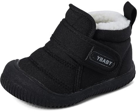 Cheerful Mario 1-5 Année Hiver Bottines Bebe Garçon Fille Chaud Chaussures Pour Enfant Tout-petit Fourrée Doublure Antidérapant Noir 23 EU