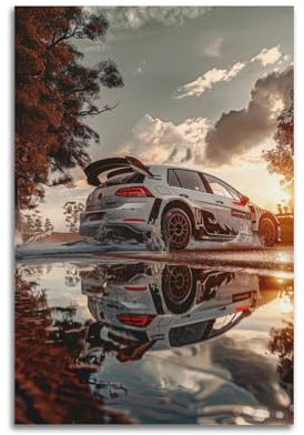 Rennwagen-Poster für Golf, GTI, TCR, Superauto, Sportwagen, dekoratives Gemälde, Leinwand-Kunstbild, 30 x 45 cm