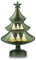 Albero di Natale in Vetro Soffiato h32 Elegante Decorazione con Luci Calde in Rosso/Oro, Verde/Oro e Oro, Ideale per Regali Decorazione addobbo casa (Verde)