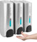 Seifenspender ABS 3 * 350 Ml Manueller 3-Kammer-Wandmontage-Shampoo-Conditioner-Spender für das Hotel zu Hause (Silver)