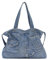 EVEOUT Denim Schultertasche Damen Vintage Denim Tote Tasche mit Schulterriemen Jeans Shopper Umhängetaschen für die Arbeit Urlaub Hochschule