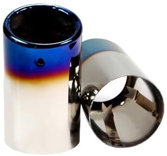 Auspuffblende Für VW Für Passat Für TIGUAN 2012 2013 2014 2015 1Set Edelstahl Auto Auspuff TIPP Rohre Abdeckungen Auto Endrohrblenden(Roast Blue-7.6cm)