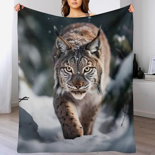 Luchs Decke Flauschige Decke Fleecedecke Weich Und Warm Als Sofadecke, Wohndecke Oder Tagesdecke, Decken Für Couch （180×200cm）
