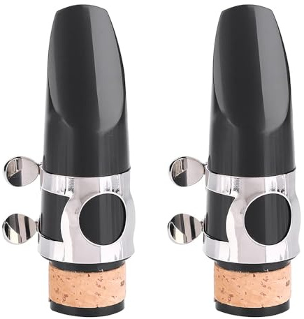 2 Stück Klarinetten Mundstück Set, Premium Klarinetten Mundstückabdeckung aus Kunststoff mit Klemmset, Klarinetten Zubehör