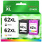 JINKCOLOR 62XL Druckerpatronen Wiederaufbereitet für HP 62 Druckerpatronen für HP Envy 7640 5540 5640 5544 5545 5646 5548,HP OfficeJet 200 250 5740 5742(62 62XL Schwarz,62XL Farbe)