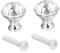 Homoyoyo Set of 2 Crystal Glass Knobs Door Knobs Pull Handles for Cabinets Drawers Wardrobes Single Hole Elegance