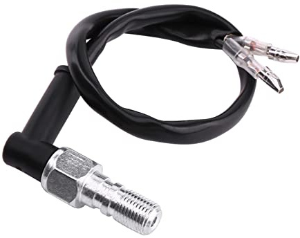 Matybobe Universal Motorcycle Heck -Set Hydraulischer Bremslichtschalter mit Unterlegscheiben, Haltbarer Aluminium Black M10 1,25 Mm Gewindepeiler für (M10x1.25)