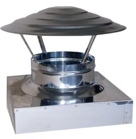 Cappello Cinese Base Quadrata in Acciaio Inox AISI 304 BA SP. 5/10 - per Camini (27x27 cm)