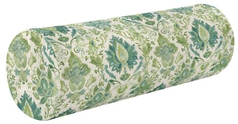 FRODOTGV Rundes Zylinderkissen mit abnehmbarem Bezug, ergonomisch geformt für Kopf, Rücken und Beine, traditionelles orientalisches Paisley-Muster, Vintage-Aquarell