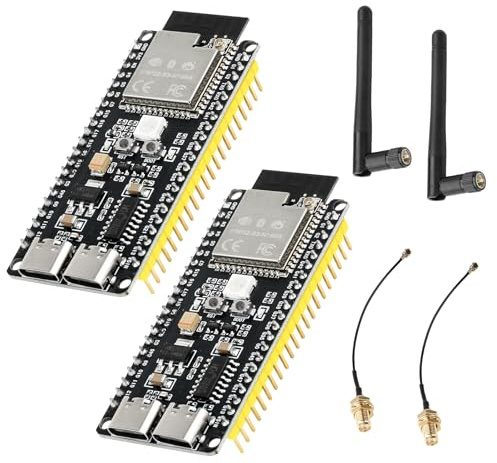 diymore 2 pezzi per modulo ESP32-S3 DevKitC-1 N16R8, per ESP32 S3 1-N16R8 con WiFi, Bluetooth 5.0, USB C, antenna collegabile con antenna