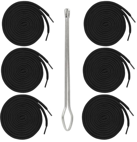 Lot De 6 Cordon de Serrage 160 cm en Coton, avec Embouts en Métal pour Pantalons de Jogging, Sweatshirts, Sweats à Capuche, Vestes, Maillots de Bain et Sacs, Durable et Facile à Installer
