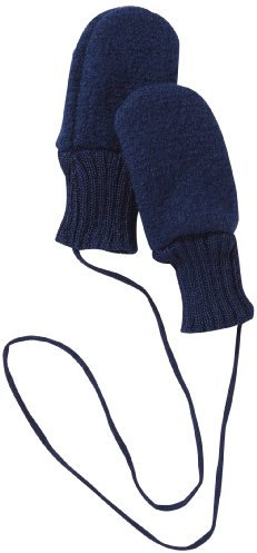 Disana Baby-Fäustlinge aus gekochter Wolle,M,Marine