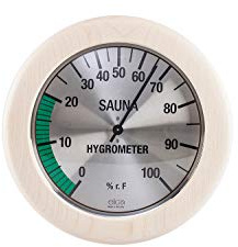 eliga Hygrometer silberfarben 135 mm in rundem Holzrahmen 170 mm