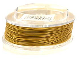 Creative-Beads Edelstahldraht, Stahlseil, 0,5mm, Schmuckdraht für Kette, Armband, nylon ummantelt hautverträglich reißfest, 10m Rolle metallicgold zum Schmuck selbst machen
