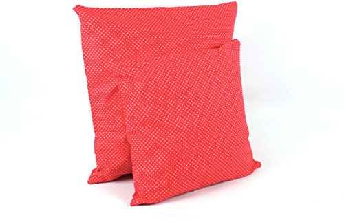 1buy3 Kissenbezug 2er-Pack! - Punkte rot 40cmx 40cm aus 100% Baumwolle mit Reißverschluss - viele Größen zur Auswahl!