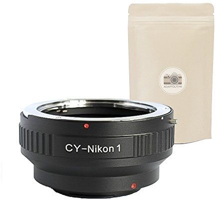 CY N1 - Anello adattatore per obiettivo CONTAX YASHICA verso corpo macchina Nikon1-100% in metallo - Messa a fuoco infinito conservata - Adaptout marca francese