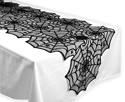Halloween Tischdecke Tischtuch Spinnennetz Dekorationen Spinnen Netz Abdeckung Gothic Spitze
