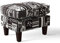 SalesFever® Hocker in schwarz-weiß, Polsterhocker im Kolonialstil, 100% Polyester, Patchwork, strapazierfähig, bequemer Komfort, 64x 48 x 48 cm,