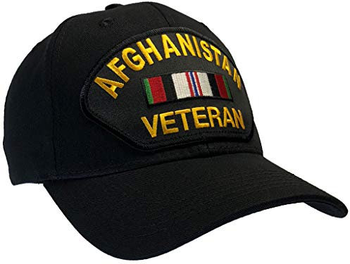 Hawkins Military Merchants Afghanistan War Veteran Hat Ball Cap (Black (Structured Ball Cap))