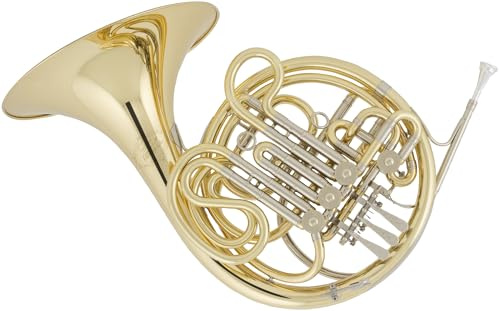 Lechgold DH-18HL Doppelhorn, Modell: DH-18HL, Stimmung: F/Bb, Bohrung: 11 | 4 Drehventile mit Minibal-Gelenken, Durchmesser Schallstück: 31 cm, 8 mm, Korpus: Messing, Mundrohr: Neusilber, 7 kg, 8 mm.
