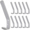 White Hinge 20x Double Arm Hooks in a Satin Silver Finish 5 Strong Aluminium Construction for Cloakroom Walls & Doors, Gym Changing Rooms, Hats, Coats, Bags & More