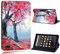 FINDING CASE For Amazon Fire 7 (5th 7th 9th Generation) Tablet - Printed PU Flip Leather Smart Lightweight Shell Stand Cover Case for Fire 7 (5th 7th 9th Generation) (red tree paint)