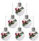Sentik 6 Pack Light Up Round Christmas Tree Baubles 5 Warm White Micro LED Lights Hanging Xmas Tree Decorations Clear Transparent Ball with Faux Snow Decoration