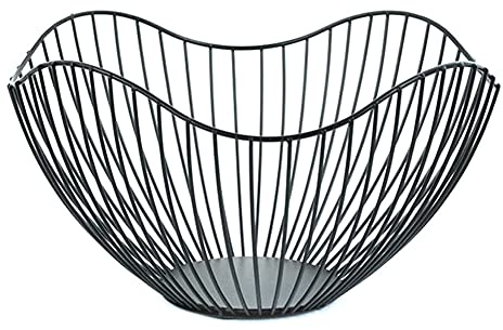 Obstkörbe Gold Metall, Obstkorb Aus Eisen, Obstschalen im Wohnzimmer, Brotkorb Obstschale Metall, Hohler Obstkorb, Fruit Basket, Korb Schale Deko Aufbewahrung Für Obst Gemüse Snacks Und Brot (C)