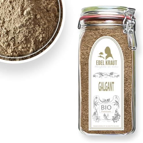 Galgant Pulver BIO 350g im Premium Glas | EDEL KRAUT - 100% naturreine GALGANTWURZEL gemahlen - Premium organic galangal root - BIO Galgant Hildegard von Bingen