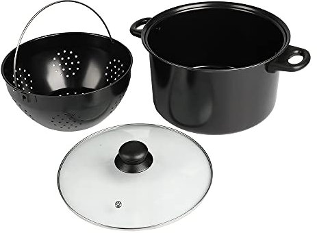 BCM Cacerola 26cm con tapa y escurridor Olla cocina antiadherente Vitrocerámica Inducción Gas Pasta Verduras