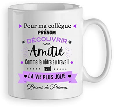 Mug Tasse cadeau collègue amitié - cadeau femme collègue amie personnalisé prénom