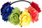 YSTrillion Rose Stirnband,Blumen Stirnband Haarband,Blumenkranz Krone Stirnband,Halloween Rose Blume Stirnband,Frauen Mädchen Braut Rosen Blumen(Farbe)