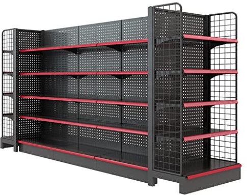 GUINJO 5-stöckiges Metallregal, robuste Lagerregale, Bodenständer, Supermarktregal, 540 kg Belastung, verwendet im Küchensupermarkt (Color : A, Size : 350 * 78 * 135cm)