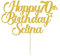 Personalised Happy Birthday Cake Topper Cake Decorations Double Sided Glitter Cake Toppers Custom Gifts for Women Men Friend with Any Age Name on 1st 10th 20th 30th 40th 50th (Gold)