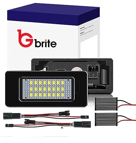 GBrite- 24 SMD LED Licence Number Plate Light White For A1 RS5 A7 Skoda MK3 Superb Units Canbus Error Free 6000K- 2pcs