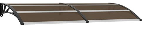 Camerina Vordach Schwarz 240x100 cm PC Trapezblech Grillpavillon Balkon Markise üBerdachung Terrasse Unterstand Regenschutz Balkon