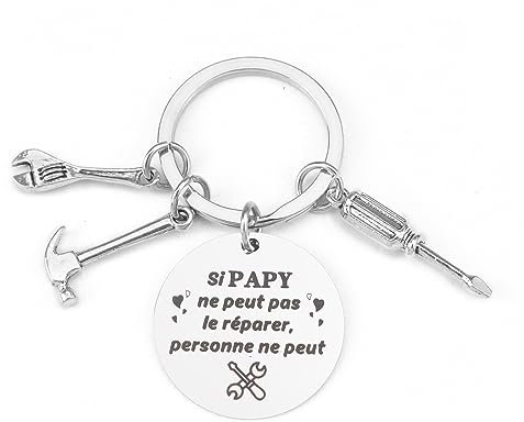 ZKIUOA Cadeau Grand Pere Porte Cle Papy Cadeau Fete Des Grands Peres Idee Cadeau Papy Anniversaire Original Cadeau Noel Papy Porte Cle Grand Fête Des Papy Cadeau Papi Anniversaire Noel