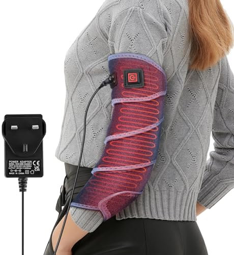 Heating Pad Wrap for Relief, Flexible Heated Pad for Ankle Leg Elbow Wrist and Forearm, Fast Heating Body Wrapping Belt with 4 Heating Levels and 3 Timing Settings, with Adapter-(45x3.5, Blue)