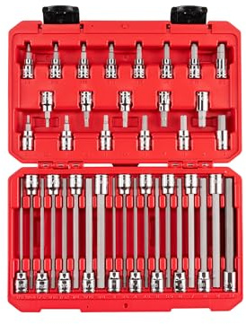 TEKTON 3/8 Inch Drive Hex Bit Socket Set, 38-Piece (1/8-3/8 in., 3-10 mm) | SHB91316