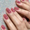 24pcs Short Oval Press-on Nails - Pink Shimmer Stick-on Removable Glue-on Full Cover Acrylic Fake Nail Set for Women Brides - Nail Art Accessories