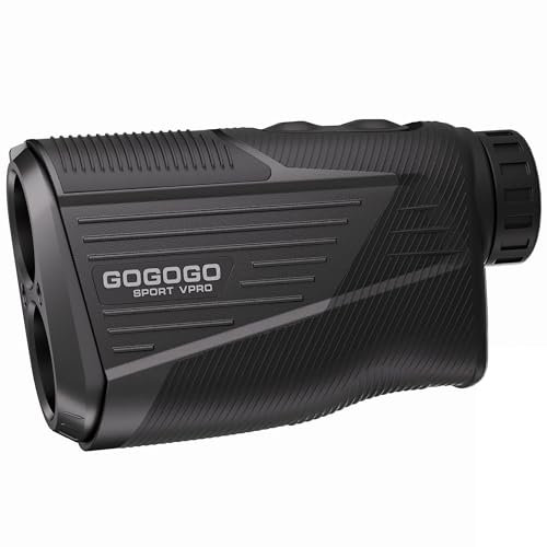 Gogogo Sport Vpro Telemetro Laser Golf Caccia 1372/2286 M/Y/Feet, Range Finder Magnetico Precisione±0.5yd, Blocco della Bandiera e Vibrazione, Pendenza on/off, Scansione, Ingrandimento 6X, Nero