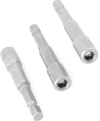 TOP-VIGOR 3Pcs 5.5mm Nut Setter Driver Drill Bit Set, 1/4 inch Hex Shank Quick Change, 65mm Length Metric Nut Driver Set for Woodworking, Auto Repairing, Machine Maintenance, Furnitures