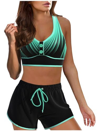 Generico Costume Piscina Donna Intero con Coppe Imbottite di Mare Due Pezzi Push Up Mare 2 Pezzi Mare One Piece Adulto