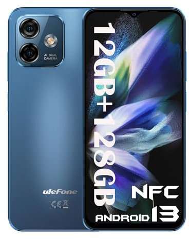 Ulefone Android 13 Note 16 Pro (2024) Cellulare 12GB+128GB Smartphone Display 6.52 4400mAh 50MP Telecamera NFC Dual SIM 4G Telefono 5G WIFI, 3 Slot/GPS/Face ID(Blu)