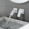 Rubinetti a Muro Lavatoio Cascata Girevole 180° Miscelatore Lavabo Bagno a Parete Maniglia Unica,Bianco