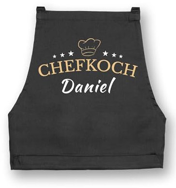 NIMAMA Kochschürze Herren Chefkoch Schürze Personalisiert für Männer Grillschürze - Dunkelgrau