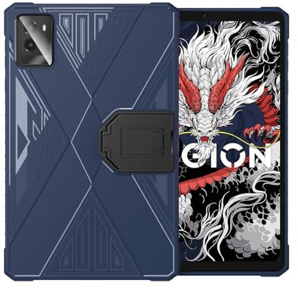 Protective Case with Stand for Lenovo Legion Y700 (2024) 3 Generation, Gaming Tablets Sleeve Drop-proof Flexible Cover Anti-Scratch TPU Protection Shell with Air Cushion Corner (Blue)