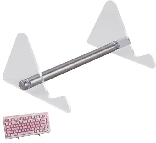 CRASPIRE Acrylic Keyboard Display Stand 1-Tier Portable Keyboard Display Shelf Transparent Display Keyboard Holder Removable Keyboard Storage Holder for Home Office Study